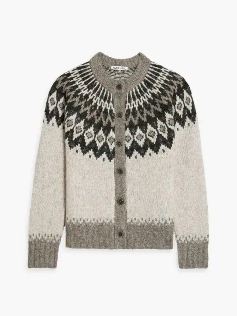 ALEX MILL Aspen Combo Ashwood Fair Isle Cardigan Sz. Medium